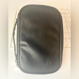 STORAGE LAB Black Faux Leather Zippered Travel Jewelry Organizer Clutch Bag